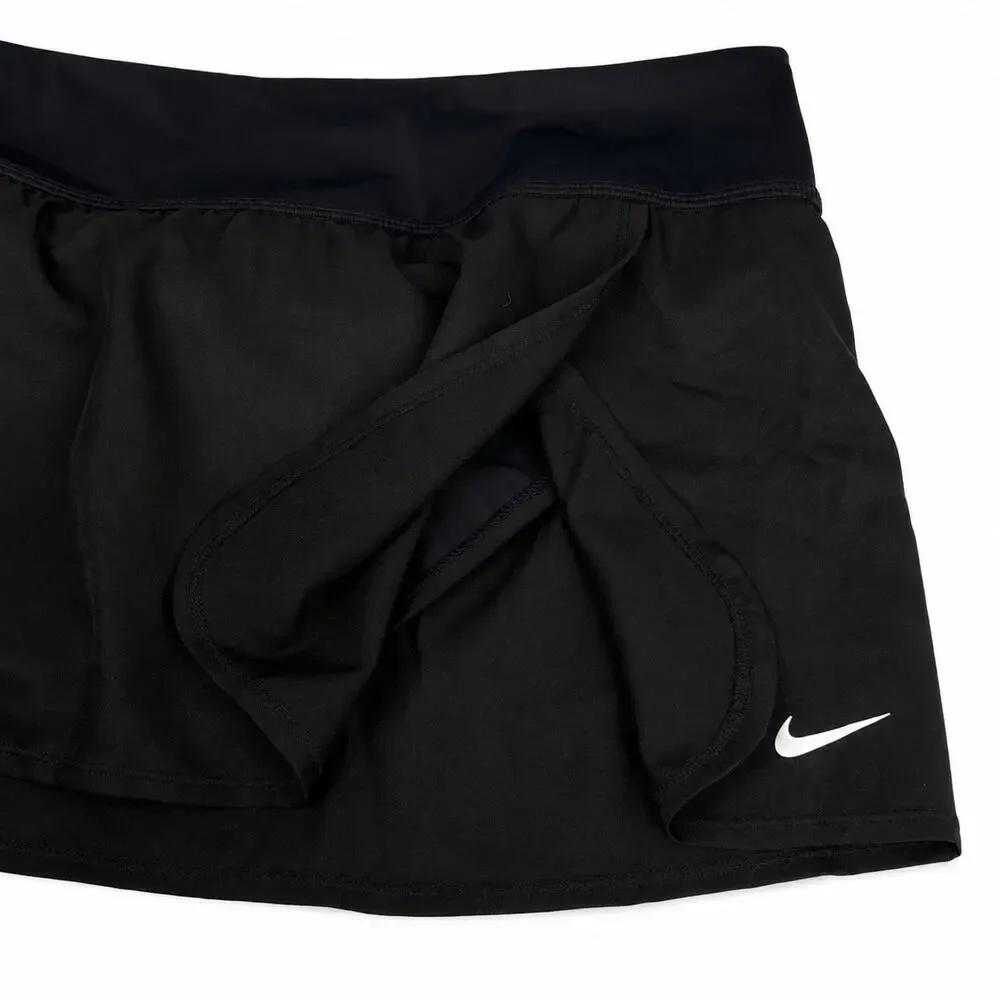 Nike Women’s Swim Skort Black Size L Athletic Swim Skirt Built-In Brief NWT